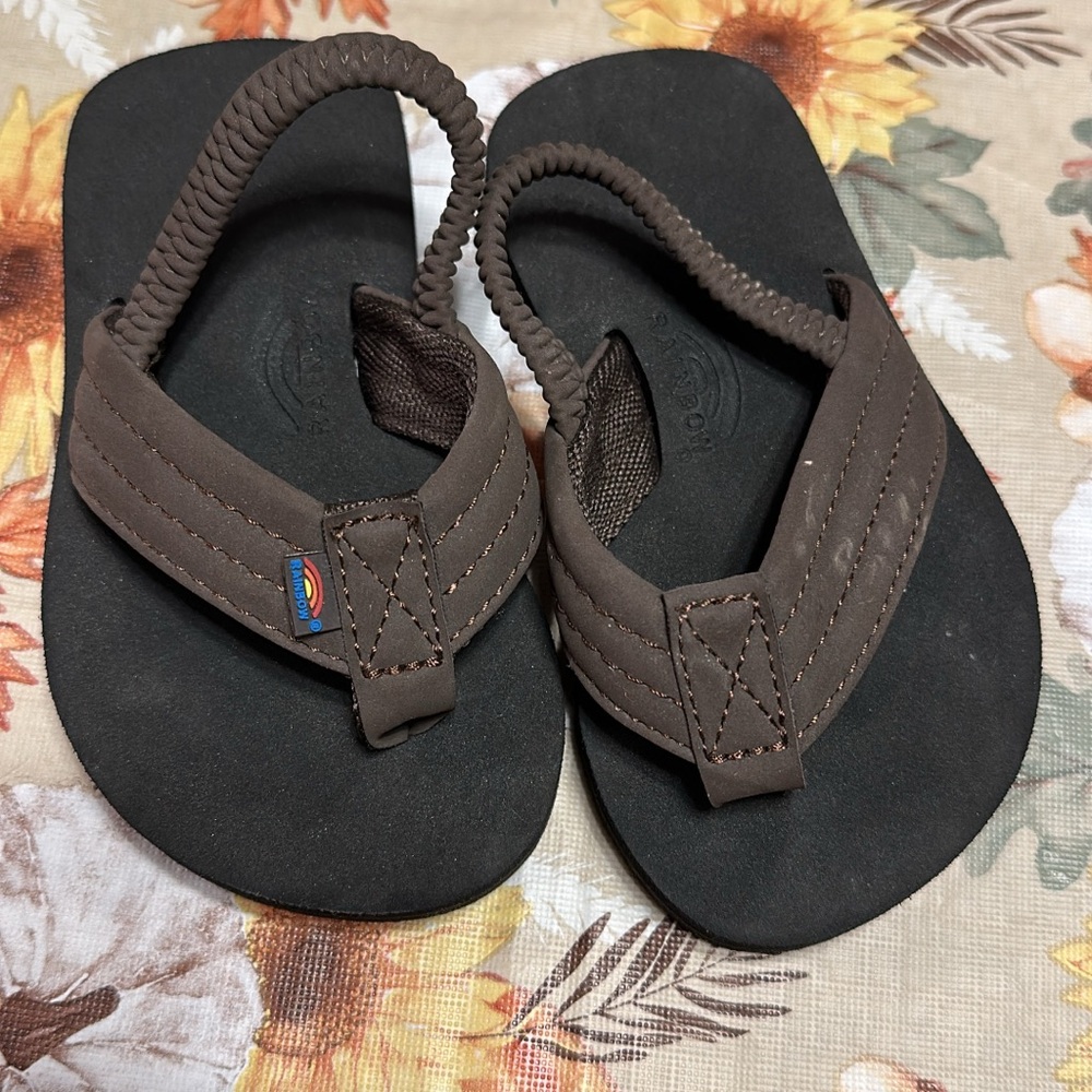 Rainbow Stylish Brown Kids Flip Flops